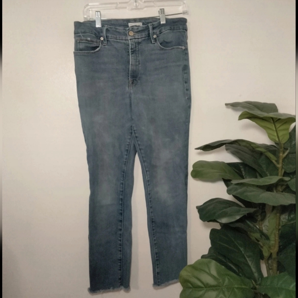 Good American Medium Wash High Rise Skinny Jeans